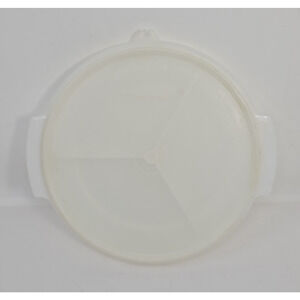 Vintage Tupperware 3 Piece White Clear Suzette 608 Lid 8.5” Round U57